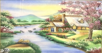 Tranh Đá Quý Phong Cảnh Ngôi Nhà Hạnh Phúc
