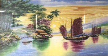 Tranh Đá Quý Phong Cảnh Thuyền Buồm