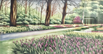 Tranh Đá Quý Vườn Hoa Tulip