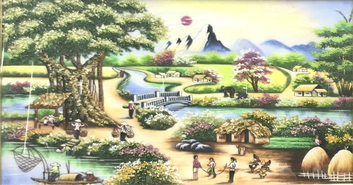 Tranh Đá Quý Đồng Quê